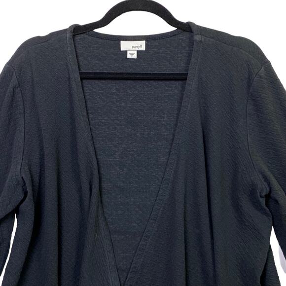 Pure Jill J. Jill Black Open Front Cardigan Sweater Size Medium - Picture 3 of 6
